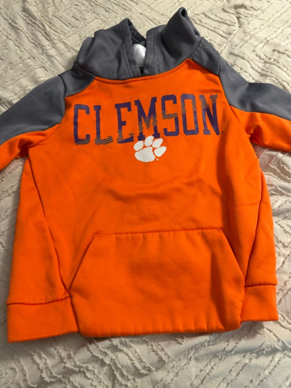 Rivalry Threads Orange and Gray Clemson Kids Hoodie